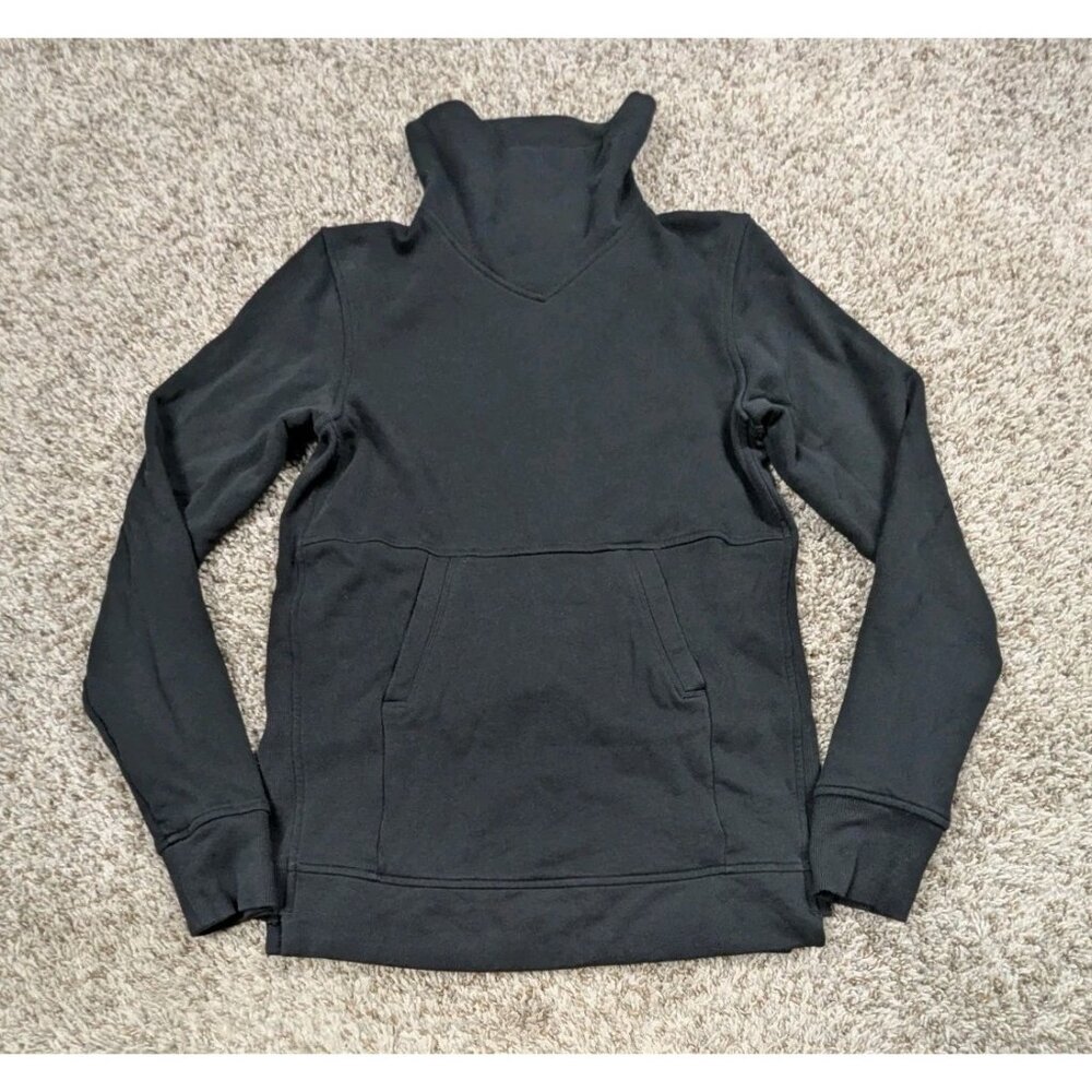 Lululemon Press Pause Pullover Women's 4 Black Mock Neck Sweatshirt Pocket